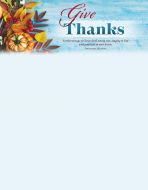 Thanksgiving-Give Thanks; Colossians 3:16 (NIV)-Pkg 100-Letterhead