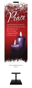 Advent - Peace - 2 Candles - I heard the bells - This man shall be the peace - Micah 5:5 - Banner