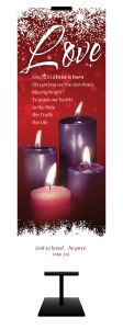 Advent - Love - 4 Candles - Guide our hearts - God so loved - John 3:16 - Banner