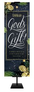 Christmas - Celebrate God's Gift - Isaiah 9:6 (CEB) - Banner - 2' x 6' Fabric