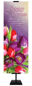 Easter - Jesus Lives; 1 Corinthians 15:4 (KJV) - Banner