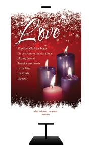 Advent - Love - 4 Candles - Guide our hearts - God so loved - John 3:16 - Banner