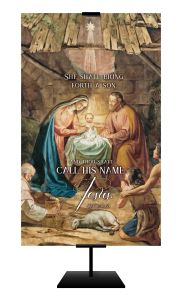Christmas - Old Master - Nativity - She shall bring forth a son - Matthew 1:21 - Banner