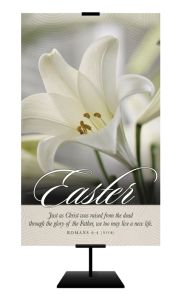 Easter – A New Life, Romans 6:4 (NIV) – 3' x 5' Fabric Banner