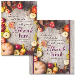 Thanksgiving - Enter his gates with thanks, Psalm 100:4 (CEB) - Pkg 100 - Bulletin - Multiple Sizes