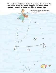 Printable - Coloring & Activity Page | (8-10) Jonah's Fish Tails Activity Book   | Dot to Dot Fish