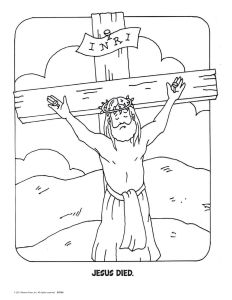 Printable - Coloring & Activity Page | Easter | (2-4) The Easter Story | Jesus on Cross