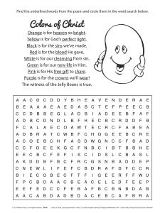 Printable - Coloring & Activity Page | Easter | (6-10) The Jelly Bean Witness | Word Search