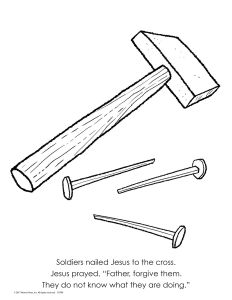 Printable - Coloring & Activity Page | Easter | (2-4) My Easter Pictures | Hammer and Nails