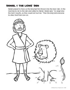 Printable - Coloring and Activity Page | (2-4) My Favorite Bible Stories | Daniel and the Lions  