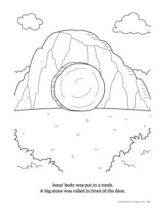 Printable - Coloring & Activity Page | Easter | (2-4) The Easter Story | Tomb