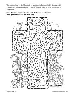 Printable - Coloring & Activity Page | Easter | (8-10) The Jelly Bean Witness | Cross Maze 