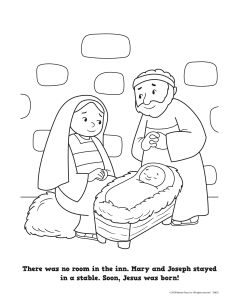 Printable - Coloring & Activity Page | Christmas | (2-4) Happy Birthday Jesus | Holy Family 