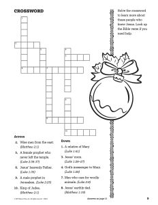 Printable - Coloring & Activity Page | Christmas | (8-10) It's Time for Christmas |  Crossword 