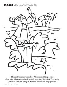 Printable - Coloring and Activity Page | (2-4) Bible Heroes | Moses and the Red Sea