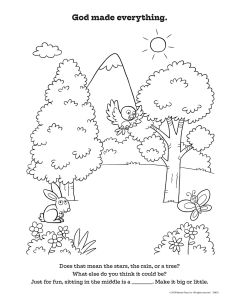 Printable - Coloring Activity Page | (5-7) God Made the World | God Made Everything 