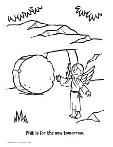 Printable - Coloring & Activity Page | Easter | (2-4) The Jelly Bean Prayer | Angel and Empty Tomb