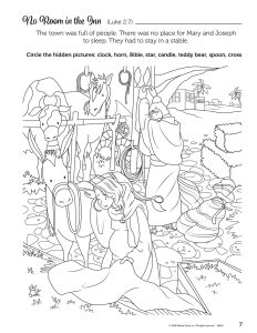 Printable - Coloring & Activity Page | Christmas | (8-10) | The Birth of Jesus | No Room in the Inn
