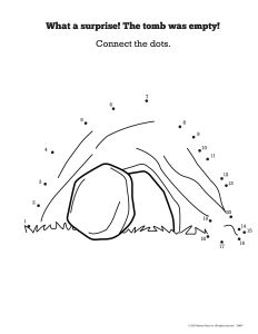 Printable - Coloring & Activity Page | Easter | (2-4) My Easter Dot-to-Dot | Tomb
