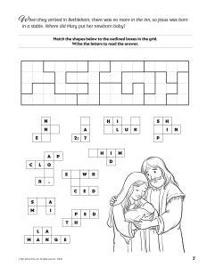 Printable -Coloring & Activity Page | Christmas | (8-10) | The Christmas Story | Luke 2:7 (NIV)
