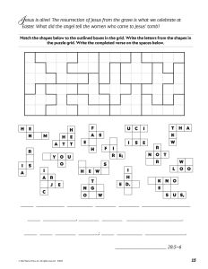 Printable - Coloring & Activity Page | Easter | (8-10) Why We Celebrate Easter | Word Puzzle