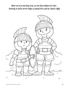 Printable - Coloring & Activity Page | (2-4) The Armor of God | Kids in Armor
