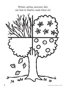 Printable - Coloring & Activity Page | (2-4) God Made the Seasons