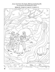 Printable - Coloring & Activity Page| Easter | (8-10) Road to the Cross Hidden Pictures | Women tomb