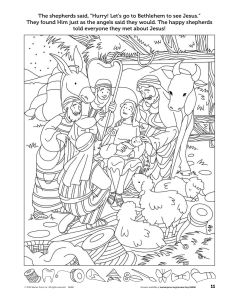 Printable - Coloring & Activity Page (8-10) The Best Christmas Gift Hidden Pictures |Shepherds/Jesus