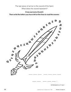 Printable - Coloring & Activity Page | (8-10) The Armor of God| Secret Code