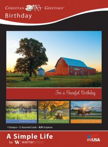 Birthday - A Simple Life, (KJV) - Box of 12 - Assorted Boxed Greeting Cards