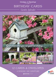 Birthday - Garden Splendor - KJV - Box of 12 - Assorted Boxed Greeting Cards
