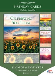 Birthday - Birthday Sunshine - KJV - Box of 12 - Assorted Boxed Greeting Cards