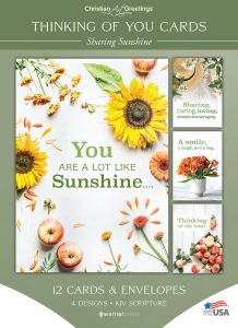 Thinking of You - Sharing Sunshine - KJV - Box of 12 - Assorted Boxed Greeting Cards