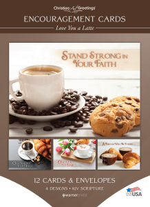 Encouragement Cards – Love You a Latte – 12 Cards with KJV Scripture – Assorted Greeting Cards