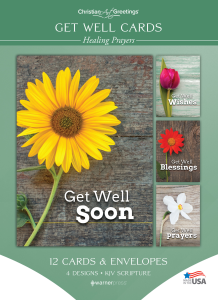 Get Well Cards – Healing Prayers – 12 Cards with KJV Scripture – Assorted Greeting Cards