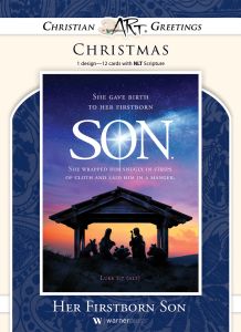 Christmas - She Gave Birth to Her First Born, Luke 2:7 (NLT) -Boxed Greeting Cards