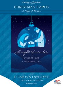 Christmas Cards – A Night of Wonder – 12 Cards with NIV Scripture – Solid Pack Boxed Greeting Cards