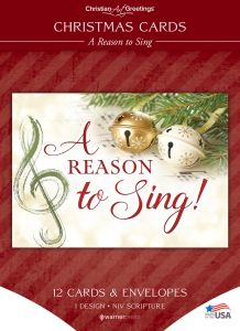 Christmas Cards - A Reason to Sing! - 12 Cards with NIV Scripture - Solid Pack Boxed Greeting Cards