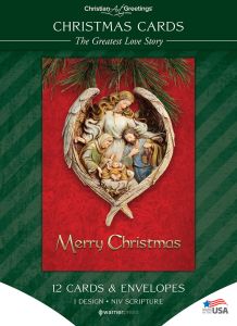 Christmas - The Greatest Love Story - 12 Cards with NIV Scripture - Solid Boxed Greeting Cards