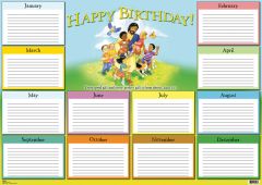 Wall Charts / Large Format Kid's Birthday Chart