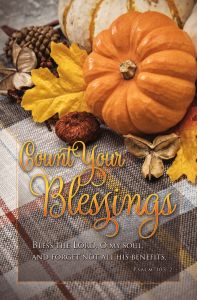Thanksgiving - Count Your Blessings, Psalms 103:2 (KJV) - Pkg 100 - Standard Bulletin
