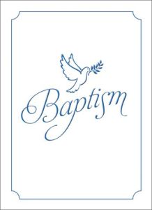 Baptism Certificate - 5x7 Folded, Premium, Blue Foil Embossed