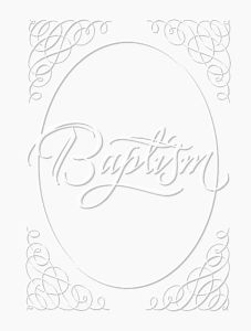 Baptism Certificate - 5x7 folded, Premium, Silver Foil Embossed