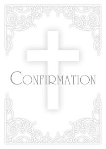 Confirmation Certificate / 5x7 folded, Premium, Silver Foil Embossed