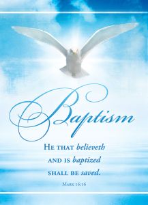 Baptism Certificate / 5x7 folded, Premium stock, Blue Foil Embossed