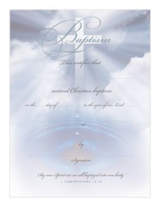 Baptism Certificate - Premium, Silver Foil Embossed