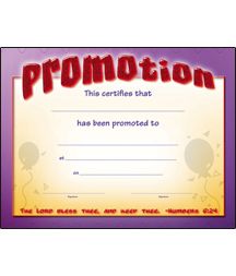 Promotion / Certificate
