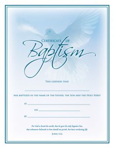 Baptism Certificate - Coated, Full Color
