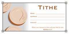 (pkg 100) Value Offering Envelope - Tithe - Where Your Treasure is
